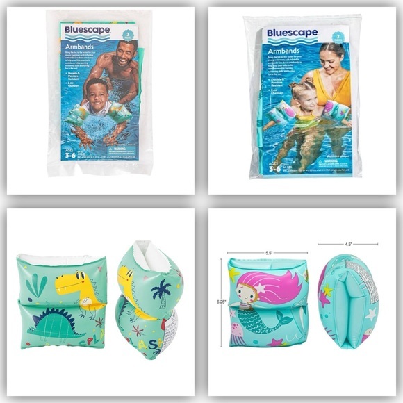 Bluescape Other - Kids Inflatable Armbands - Blue and Yellow (2 packs of boy and girl floats)